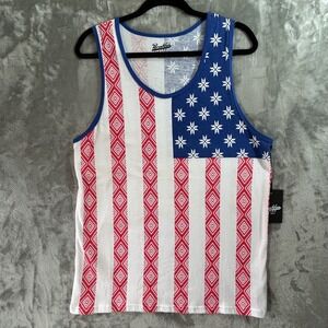 NWT Brooklyn Cloth Men American Flag Tank Top M USA Patriotic Star Stripe Summer